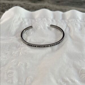 Inspirational Black Bangle Bracelet